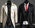 NWT Mens Stylish Double Breasted Long Trench Coat Jacket 2Color 3size 