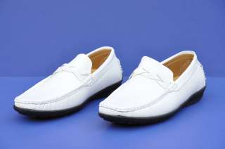 Mens White Shoes Casual Driving Moccasins Loafers Slip On Comfy Soft 