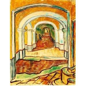 Oil Painting Corridor in the Asylum Vincent van Gogh Hand Painted Ar 
