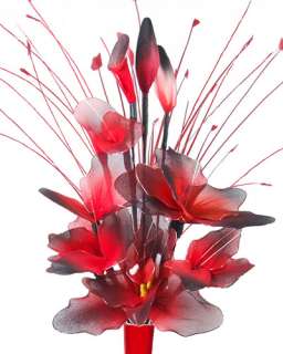 Peony Red and Black Artificial Flowers Arrangment in Vase