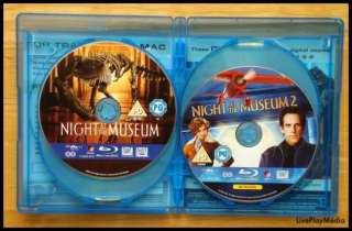 NIGHT AT THE MUSEUM 1 & 2   4 DISCS BLU RAY & DVD  