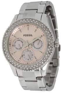   Womens Ladies Silver Strap Pink Dial Chronograph Watch ES2946  