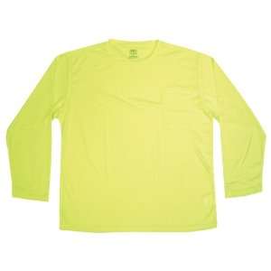 Custom Leather Craft SS082X Hi Viz Long Sleeve T Shirt, Lime, 2X Large
