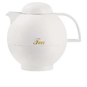 Emsa 06781012 RONDO Tee Isolierkanne mit Teefilter, 1,0 L weiß 