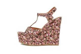 JEFFREY CAMPBELL Swansong   Brown Floral Tg. 40  