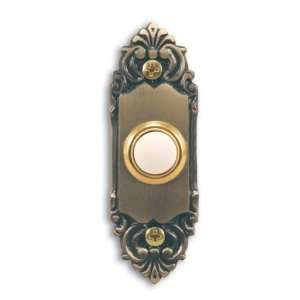 Heath Zenith 925 Wired Door Chime Push Button, Antique Brass with 