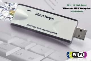 ADATTATORE WI FI WIFI ANTENNA USB CHIAVETTA 300 Mbps PC  