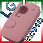 Custodia morbida in pelle ROSA x LG KC910 renoir KC 910