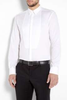 White Bib Front Slim Dress Shirt by D&G Dolce & Gabbana