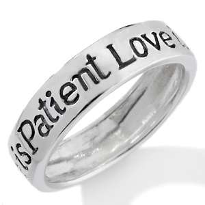 Sterling Silver Love is Patient, Love is Kind Engraved Ring  