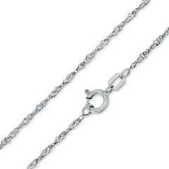  10K White Gold 025G Singapore Chain Necklace   16 10K 