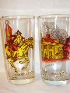 Set Of 2 Bicentennial Celebration Glasses 1776 1976  
