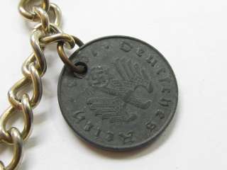   French 1924 German 1942 Belgium +unknown Coin Charm Bracelet  