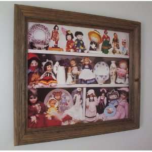 China Porcelain Doll Collection Picture Print in Rope trimmed Pine 