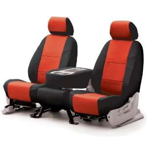  CUSTOM SEAT COVER (1 ROW) PREMIUM LEATHERETTE RED / BLACK SIDES 1990 