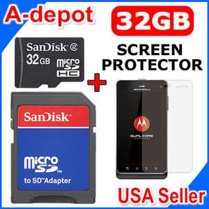 Sandisk 32GB MicroSD Memory Card + Screen Protector For Motorola 
