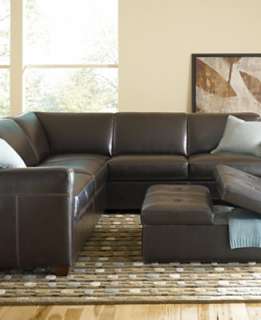 Lucas Living Room Furniture Sets & Pieces, Sectional Sofa   Leather 