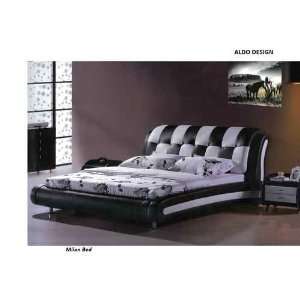  Modern Black & White MILAN Queen Size Bed