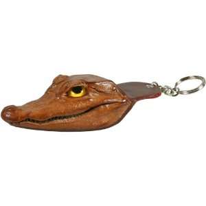  Genuine Alligator Head Key Chain Brown 