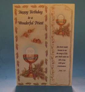 Catholic Priest Birthday Greeting Card w/Bookmark NEW  