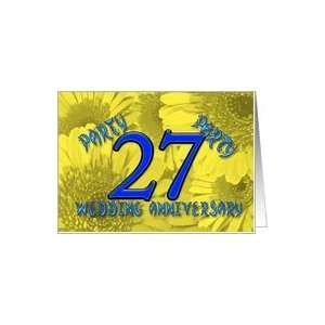  27th Wedding anniversary party invitation with yellow 