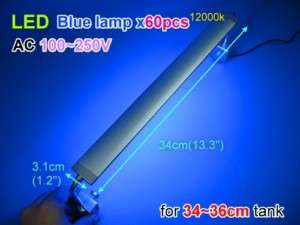 LED Aquarium Light 60 Blue lamps 12000k Antenna type 34~36cm fish tank 
