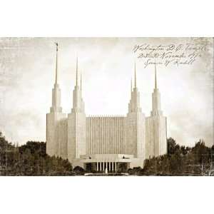    Washington DC LDS Temple Art Plaque with Easel