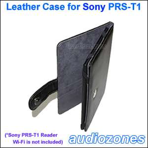 Black Leather Case Cover Bag for Sony PRS T1 Reader Wi Fi eBook 