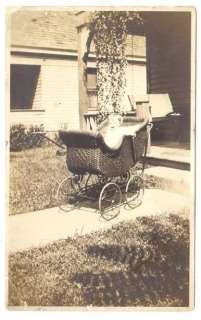 1916 REAL PHOTO, BABY IN PRAM, TERRE HAUTE, IND  
