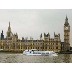  Boat Passing Parliament and the Big Ben Clock Tower 