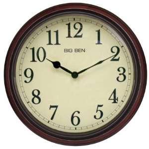   Westclox Big Ben 15 1/2 Inch Round Mahogany Wall Clock