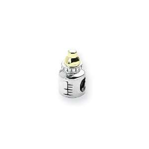   Two Tone Baby Bottle Charm for Pandora and most 3mm Bracelets Jewelry