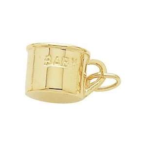    Rembrandt Charms Baby Cup Charm, Gold Plated Silver Jewelry