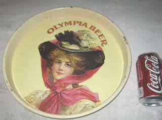 VINTAGE OLYMPIA BEER BREWERY BAR TAVERN LADY ART HAT GRAPHIC 