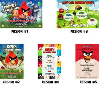 Angry Birds Invitations  20 Birthday Party Custom Personalized Invites 