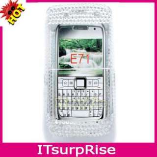 Bling Diamond Silver Hard Case Cover For Nokia E71 #5W  