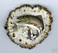 Jumping Brook Trout Fly Fishing ANTLER BURR BELT BUCKLE  