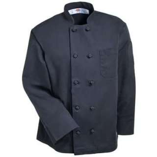   Knot Button Economy Cotton Blend Chef Coat XS 5XL BLACK  
