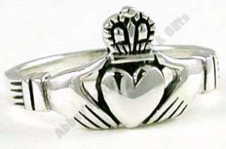 Sterling Silver Celtic Claddagh Ring Size 10 Claddaugh  