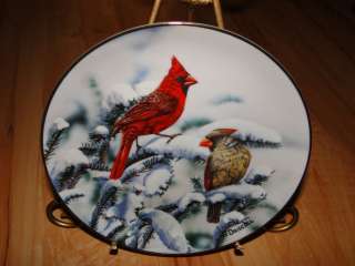 FAVORITE AMERICAN SONGBIRDS Red Cardinals Bird Plate  