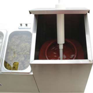 Section Condiment Holder & Dispenser, 2 Pump, 3 Well Concession 