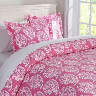   PB Teen kids Punchy Paisley bed Duvet Cover Twin bright Pink  