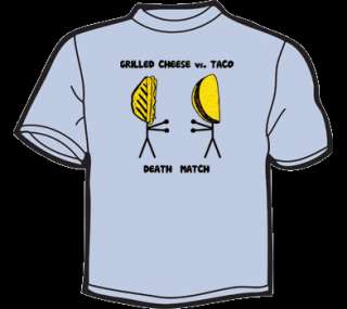 GRILLED CHEESE vs TACO T Shirt MEN funny vtg threadless  