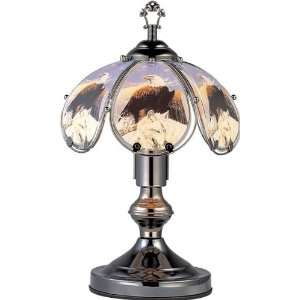   Eagle and Wolf Theme Black Chrome Base Touch Lamp: Home Improvement