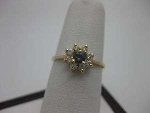 Natural Alexandrite and Diamond Ring 14k Karat Gold  