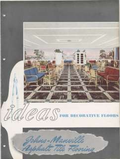    Manville Asphalt Tile Flooring Asbestos Catalog Floor 1947  