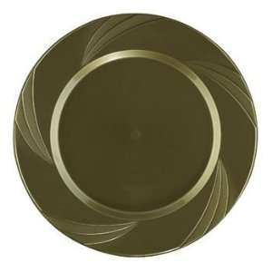  Collection 9 Gold Plastic Plates, Heavyweight Disposable Plates 