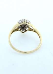   10K YELLOW GOLD 1/3ct PEAR SHAPED DIAMOND COCKTAIL CLUSTER FINE RING