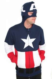  Marvel Universe Captain America Costume Zip Hoodie 