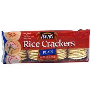 Asian Gourmet Rice Crackers Plain 3.5 oz (6 pack)  Grocery 